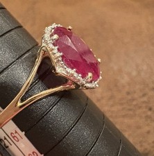 Ruby Ring Set On 9ct Yellow