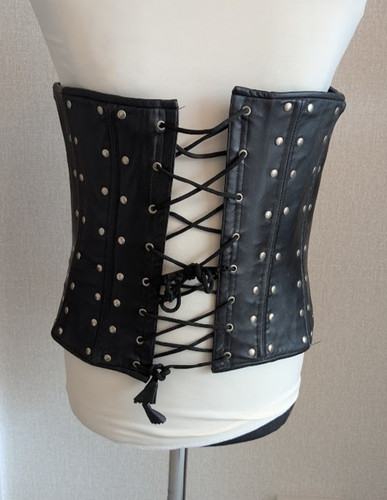 Black leather corset honour - black,