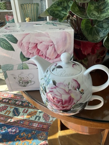 Redoute rose porcelain tea - porcelain,