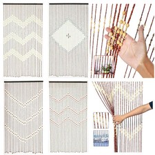 Wooden Beaded Bamboo Door Curtain Summer Blind Fly Mosquito BugScreen 180 X 90CM