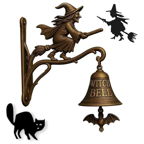 Wall mount witch doorbell - doorbell, cast