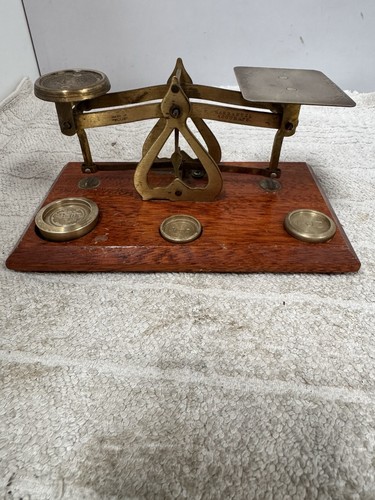 Vintage brass postal scales - brass,