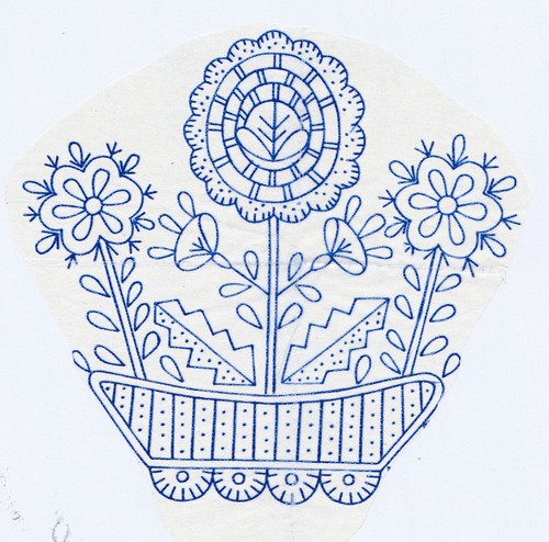 Vintage embroidery transfer - vintage,