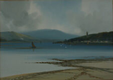 Watercolour and Gouache painting by Reginald Daniel Sherrin. View of Appledore.