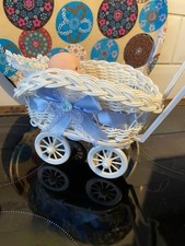 Miniature Doll Pram With 5” vinyl Baby Doll