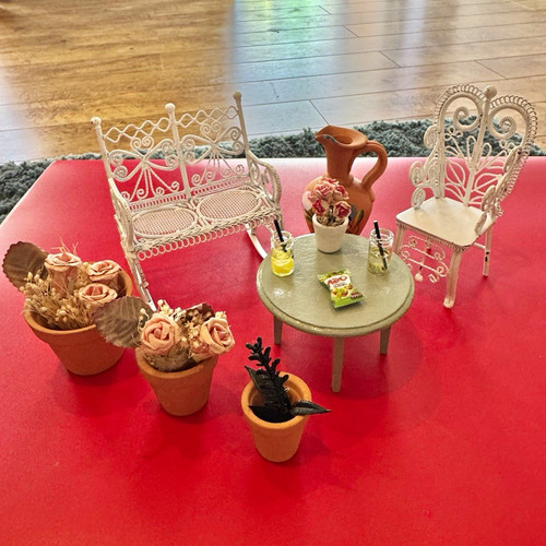 Dolls house garden patio - garden,
