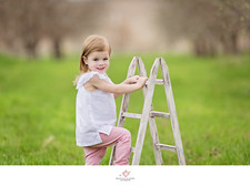 VINTAGE White Wooden Ladder - Photo Prop, Cake Smash, Toddler, Home Decor, Vinta