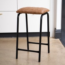 TAN BAR STOOL FAUX LEATHER