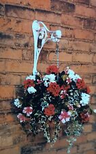 ORNAMENTAL HANGING BASKET BRACKET, CAST ALUMINIUM, POWER COATED WHITE  BOGOF