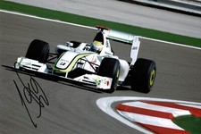 Jenson Button Hand Signed Autograph 12x8 Photo Brawn F1 Driver In Person w/ COA