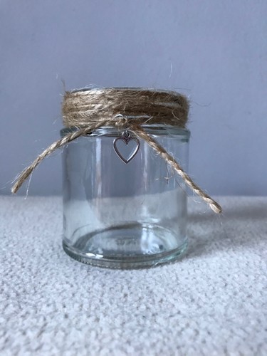 Handmade glass jar - heart, tea