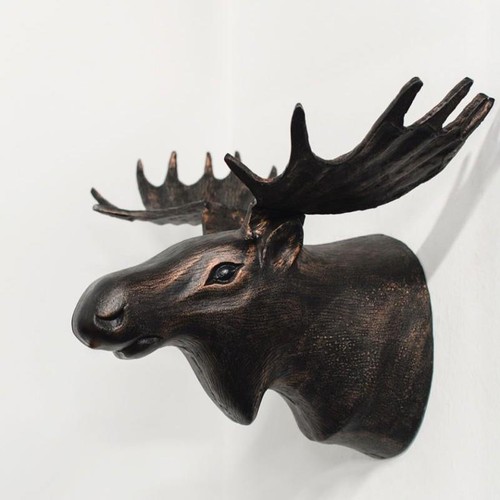 Cast aluminium moose head wall - cast,