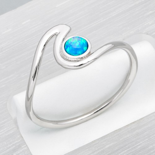 4mm round ocean blue fire - ocean,