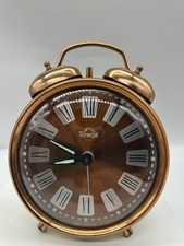 Vintage Smiths Timecal Alarm Clock Dual Bell Bronze Coloured Trim Glow In Dark