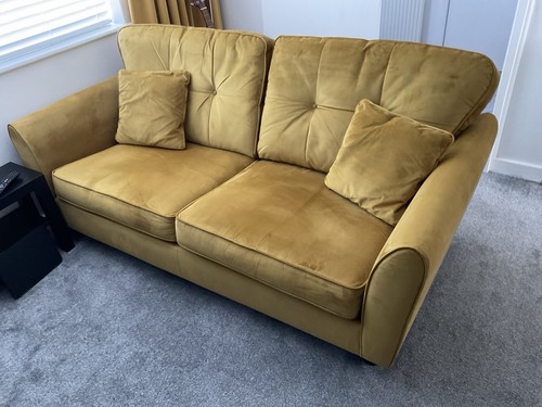 Mustard velour sofa - m&s,