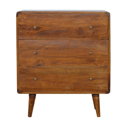 Curved chestnut chest - chestnut, of