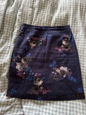 Joules blue Multi Floral Knee Length Skirt A Line Size 14