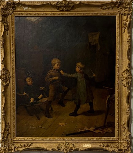 Harry brooker 1885 antique oil - 1885,