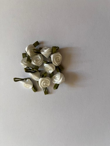 Small white satin ribbon - white,