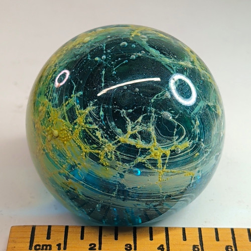 Mdina glass paperweight blue - mdina,