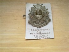 The Bedfordshire and herts Regiment Military Hat-Cap Badge