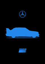 POSTER - MERCEDES BENZ 190E EVOLUTION 2 Cosworth - A4 A3 A2 Size, Car Silhouette