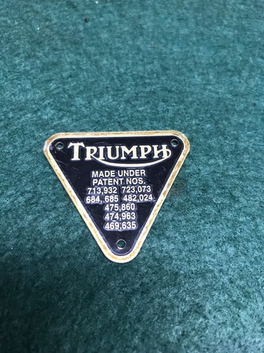 Triumph brass patent - patent, plate