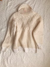 Vtg hand knitted ecru - hand-knitted,