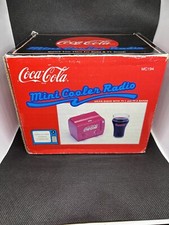 Vintage 1991 Coca-Cola Mini Cooler Radio AM / FM Radio, w/ TV 1 and TV 2 Bands