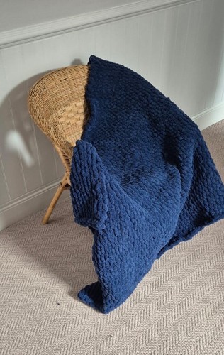 Hand knit chunky - knit, blanket
