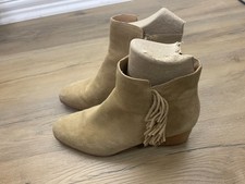Banana Republic Hello Sole Mate Leather Zip Fringe Ankle Booties 8.5M Western
