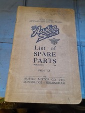 AUSTIN SEVEN LIST OF SPARE