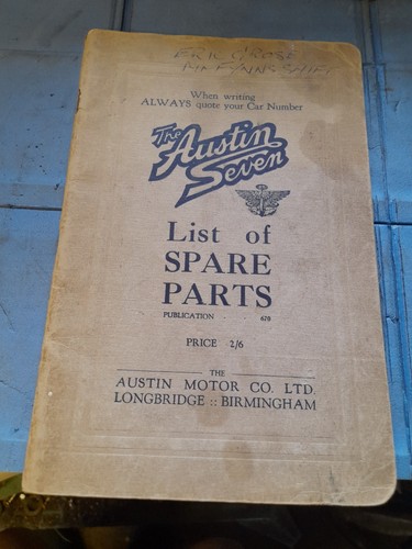 Austin seven list spare - seven,