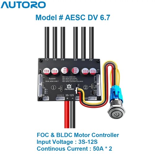 Dual esc bldc foc - esc, v6.7