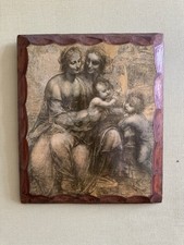 1975 ATHENA LEONARDO DA VINCI VIRGIN AND CHILD PICTURE ON WOODEN BOARD