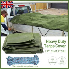 2-3M Army Canvas Heavy Duty Tarpaulin Cover Boat Log Store Roofing Sheet UK NEW