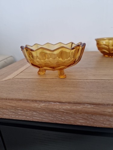 Vintage amber glass three - vintage,