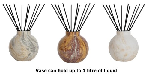 Large marbled glass - marbled, reed
