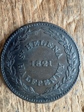 1821 St. Helena Copper Half