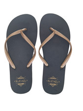 Ladies Wedding guest /Poolside / Beach or Spa Flip Flops Size 4-5 in gold &black