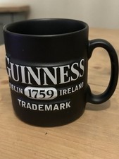Vintage Black Cream Matte Guinness 1979 Trademark Embossed Mug Coffee Cup Rare