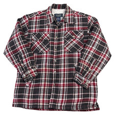 Canyon Lumberjack Flannel Overshirt Sherpa Fleece Lined Check Shirt Mens Medium