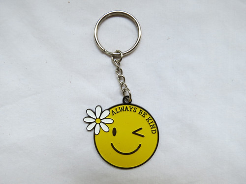 Smiley face kind keychain - face, "be
