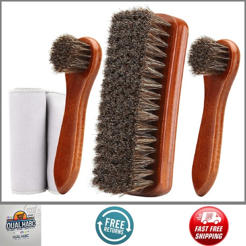 4pc horsehair shoe brush - horsehair,