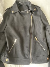 Ladies Black Biker Jacket Size