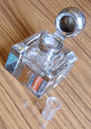 Antique cut glass inkwell - antique,