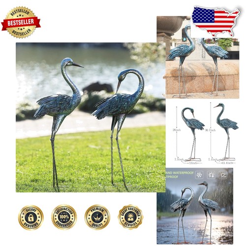 Outdoor metal crane sculptures - outdoor,