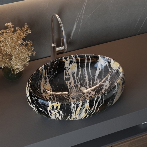 Marble effect bathroom vanity - marble-effect,