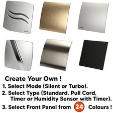 Bathroom Extractor Fan 100mm / 4in Pull Cord Timer Humidity Sensor Silent Turbo