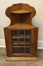 Vintage Wood Hanging Oak Curio